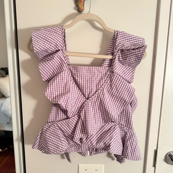 PETERSYN Lavender Gingham Plaid Purple Tate Top - Picture 4 of 11